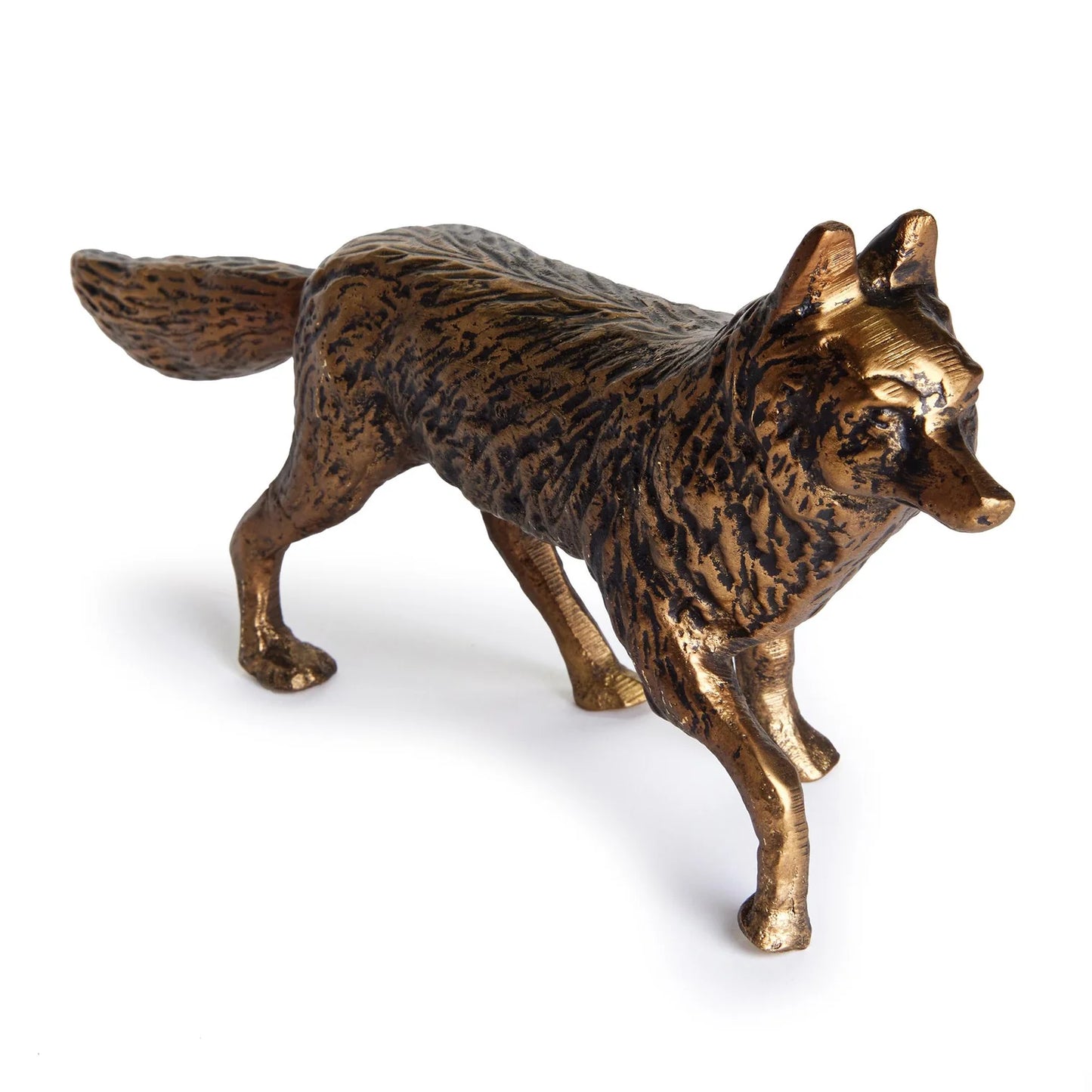 Antique Brass Sly Fox Sculpture