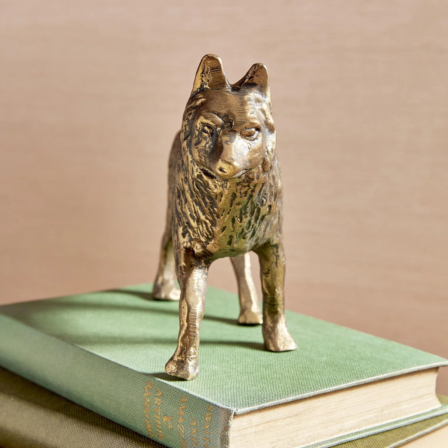 Antique Brass Sly Fox Sculpture