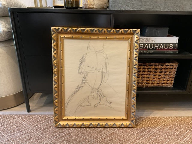 Large Vintage Nude in Vintage Frame