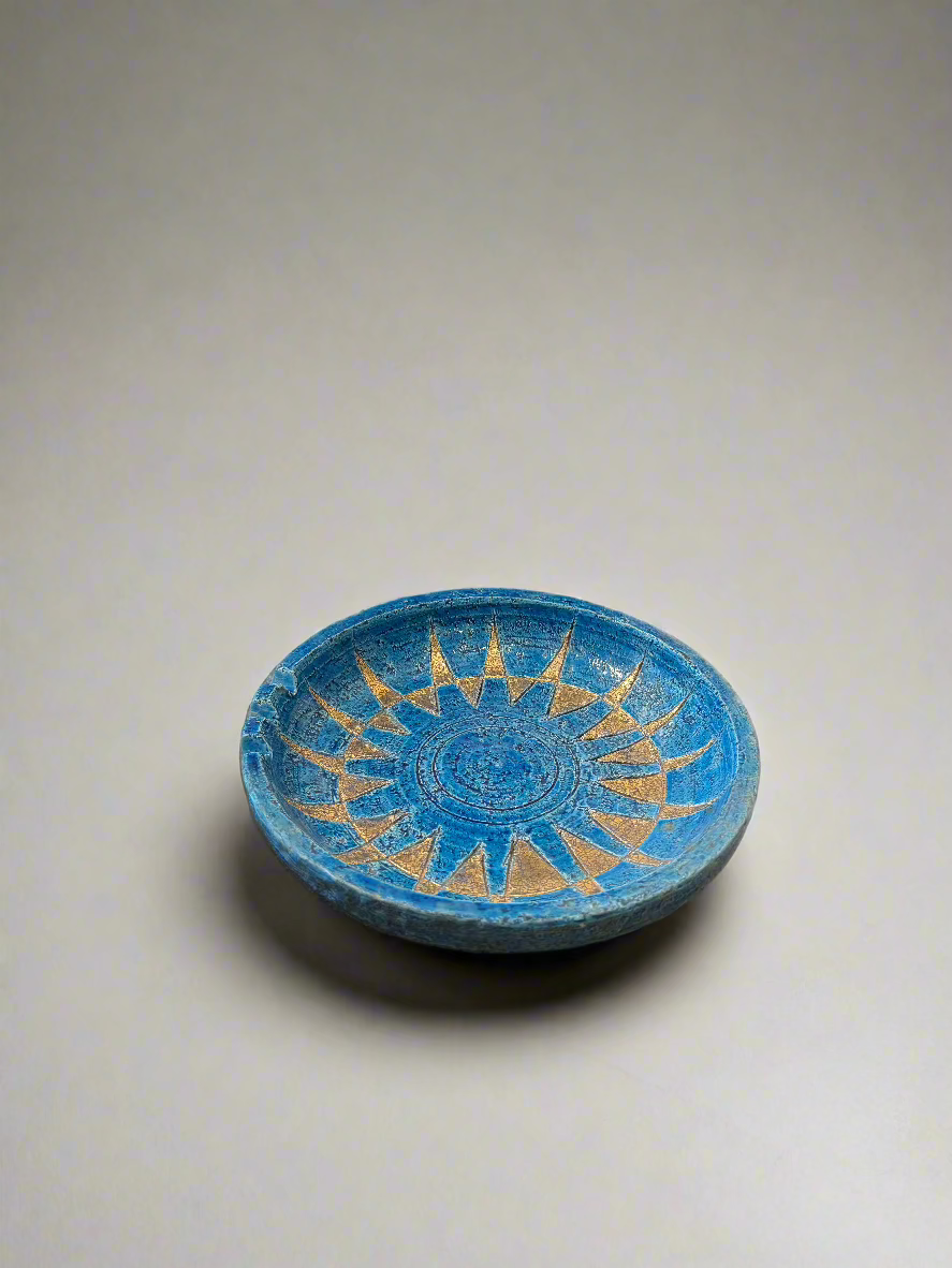 Vintage Italian Bitossi Art Pottery Sunburst Design Ashtray