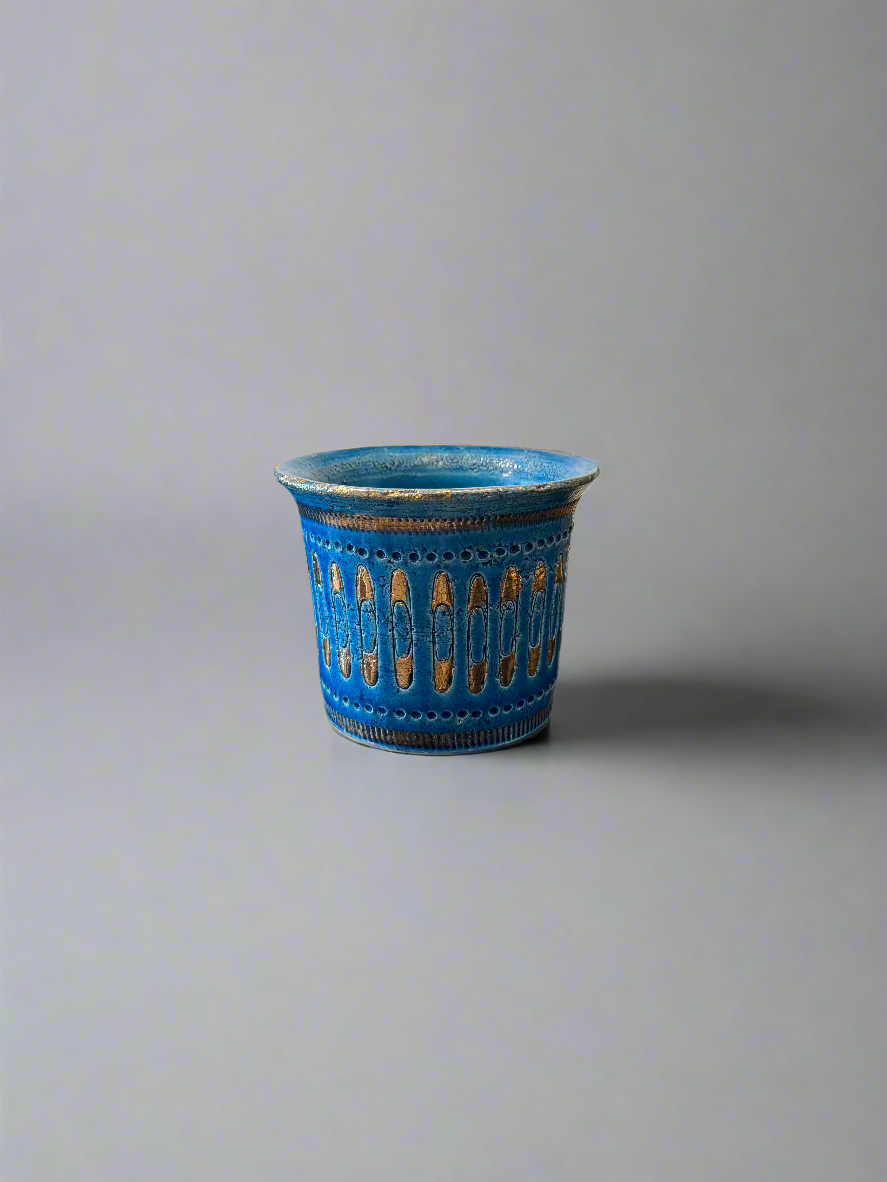 Vintage Italian Bitossi Safety Pattern Planter Pot