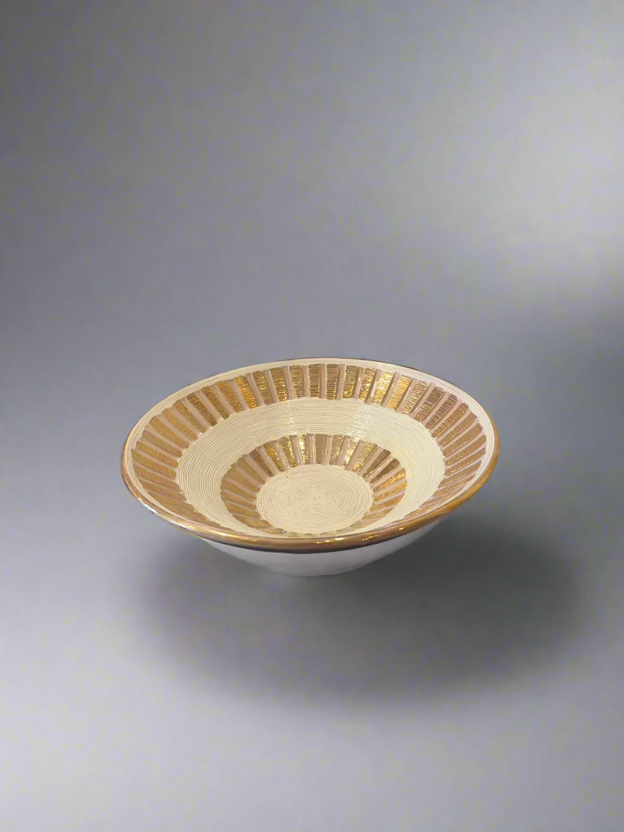 Vintage Brass Mexican Modernist Centerpiece Bowl