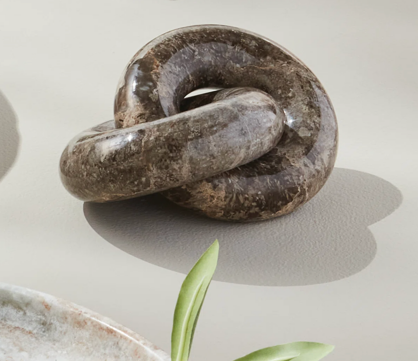 Linked Marble Rings Sculpture