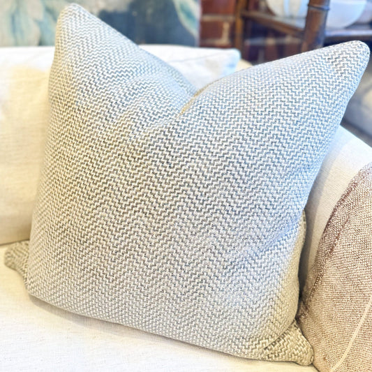 Green Herringbone Pillow