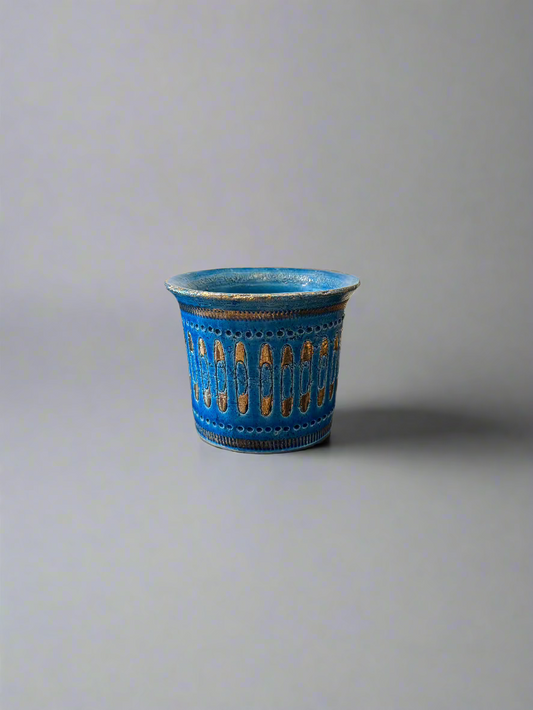 Vintage Italian Bitossi Safety Pattern Planter Pot