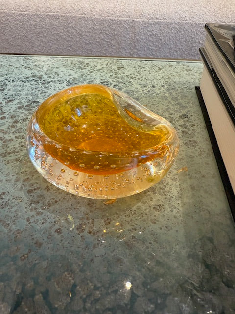 Vintage Italian Murano Bullicante Thumbprint Ring Dish