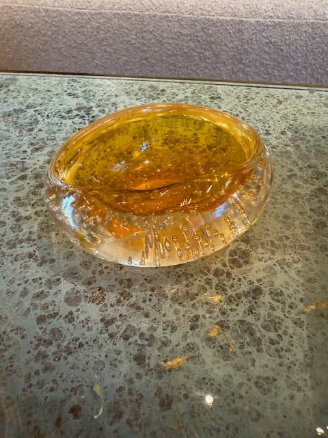 Vintage Italian Murano Bullicante Thumbprint Ring Dish