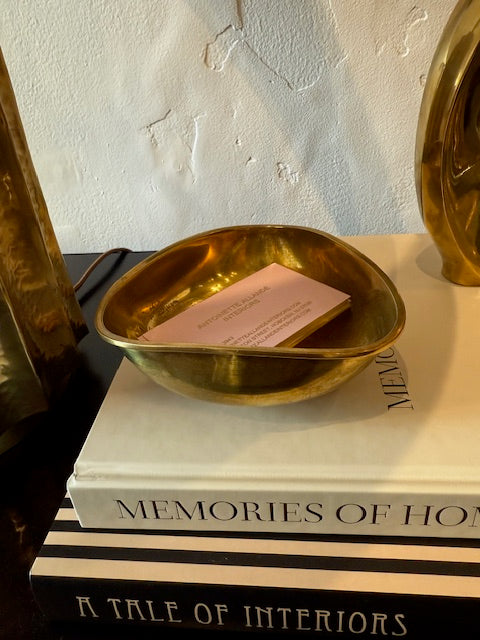 Vintage Mexican Modernist Acro Triangle Brass Bowl