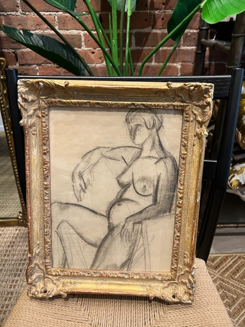 Vintage Female Nude in Fancy French Frame