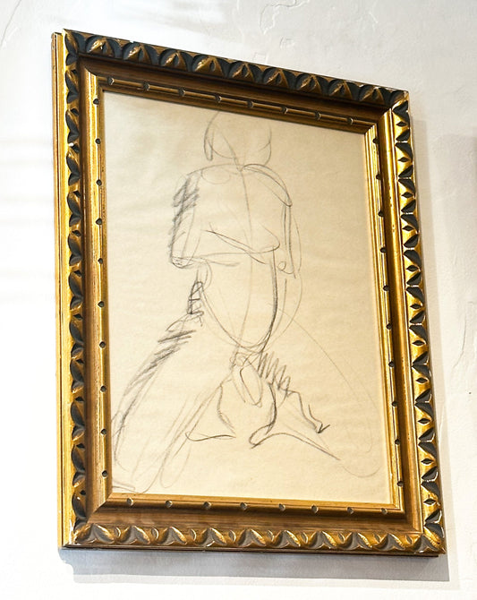 Large Vintage Nude in Vintage Frame