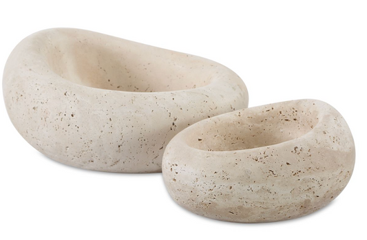 Travertine Bowls- Set of 2