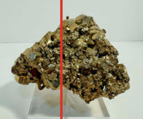 Pyrite Mineral Cluster on Lucite stand
