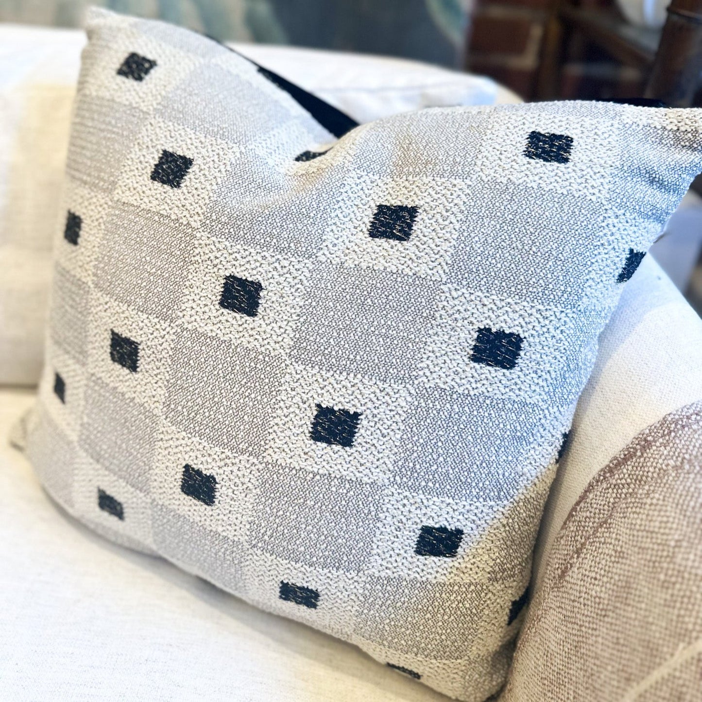 Tibor Black & White Checkered Pillows