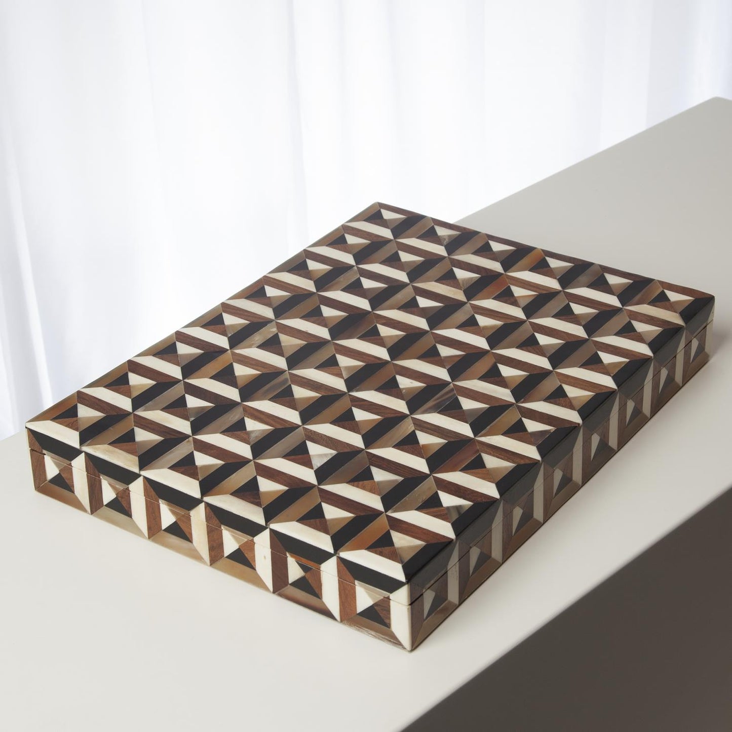 Triangle Marquetry Box-Lg