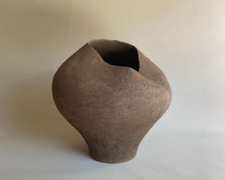 Handmade Abstract Ceramic Brown Vase