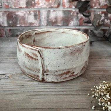 Handmade Ceramic Shallow Cream Bowl