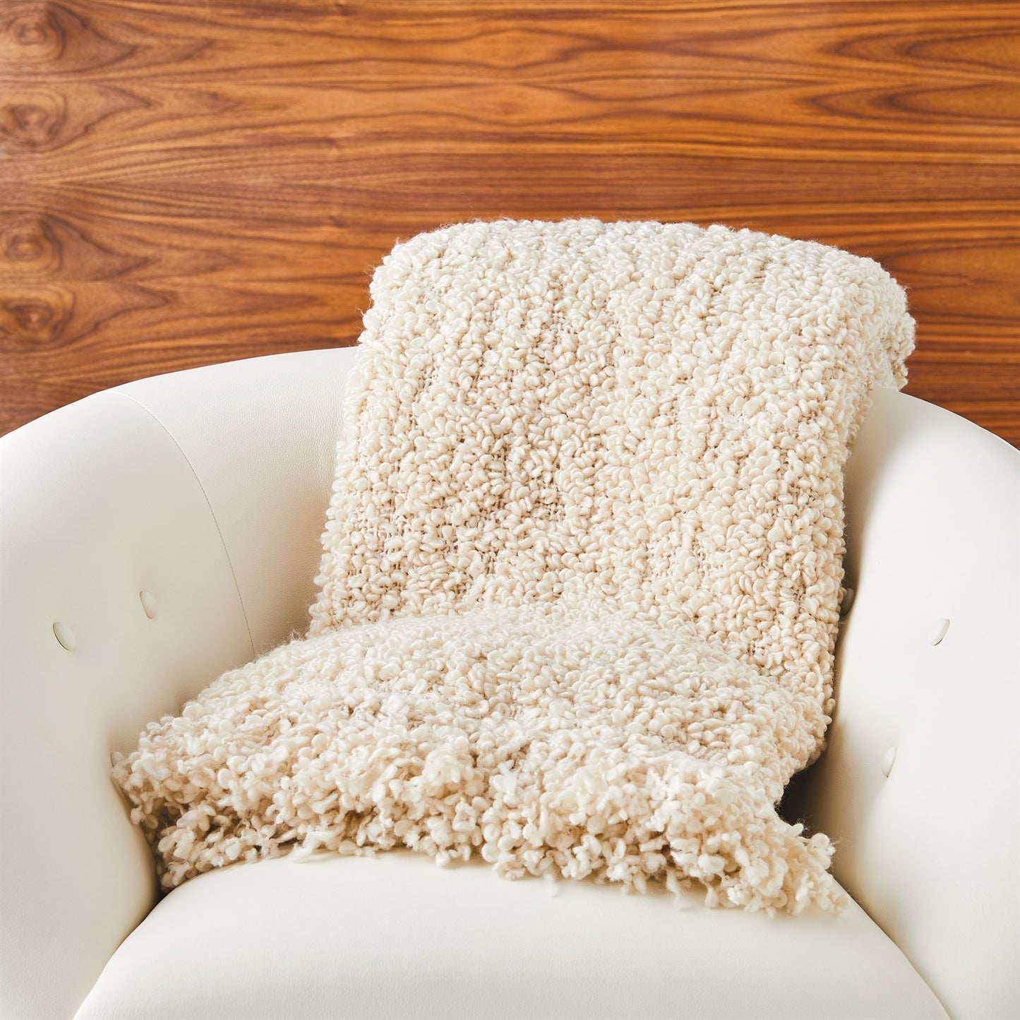 Textured Boucle Throw - Natural